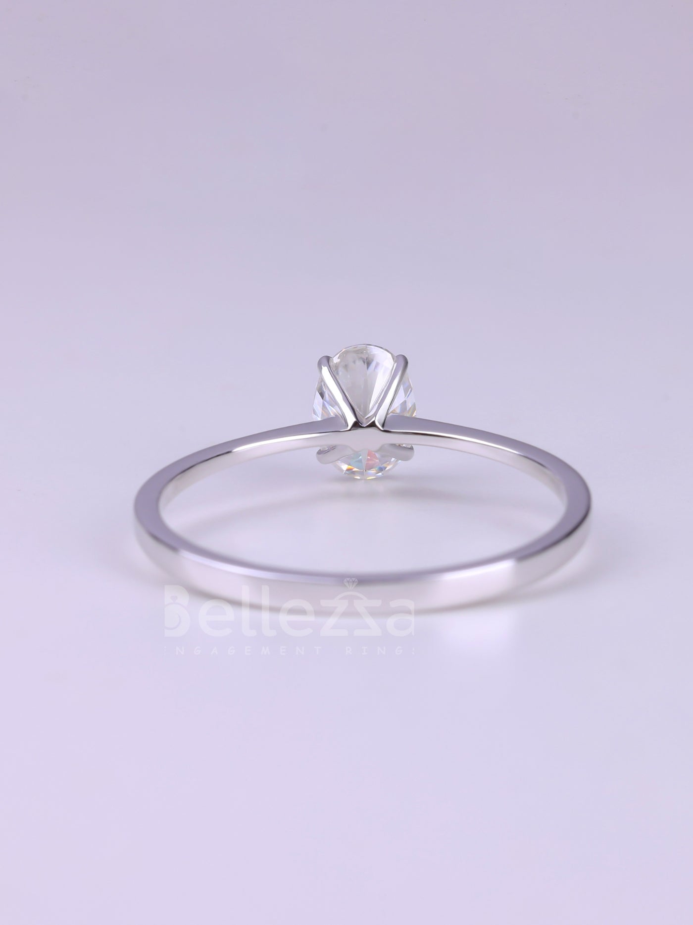 1.0CT Oval Cut Minimalist Solitaire Engagement Ring