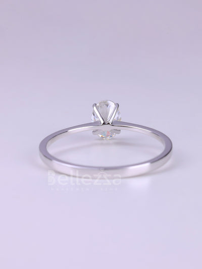 1.0CT Oval Cut Minimalist Solitaire Engagement Ring