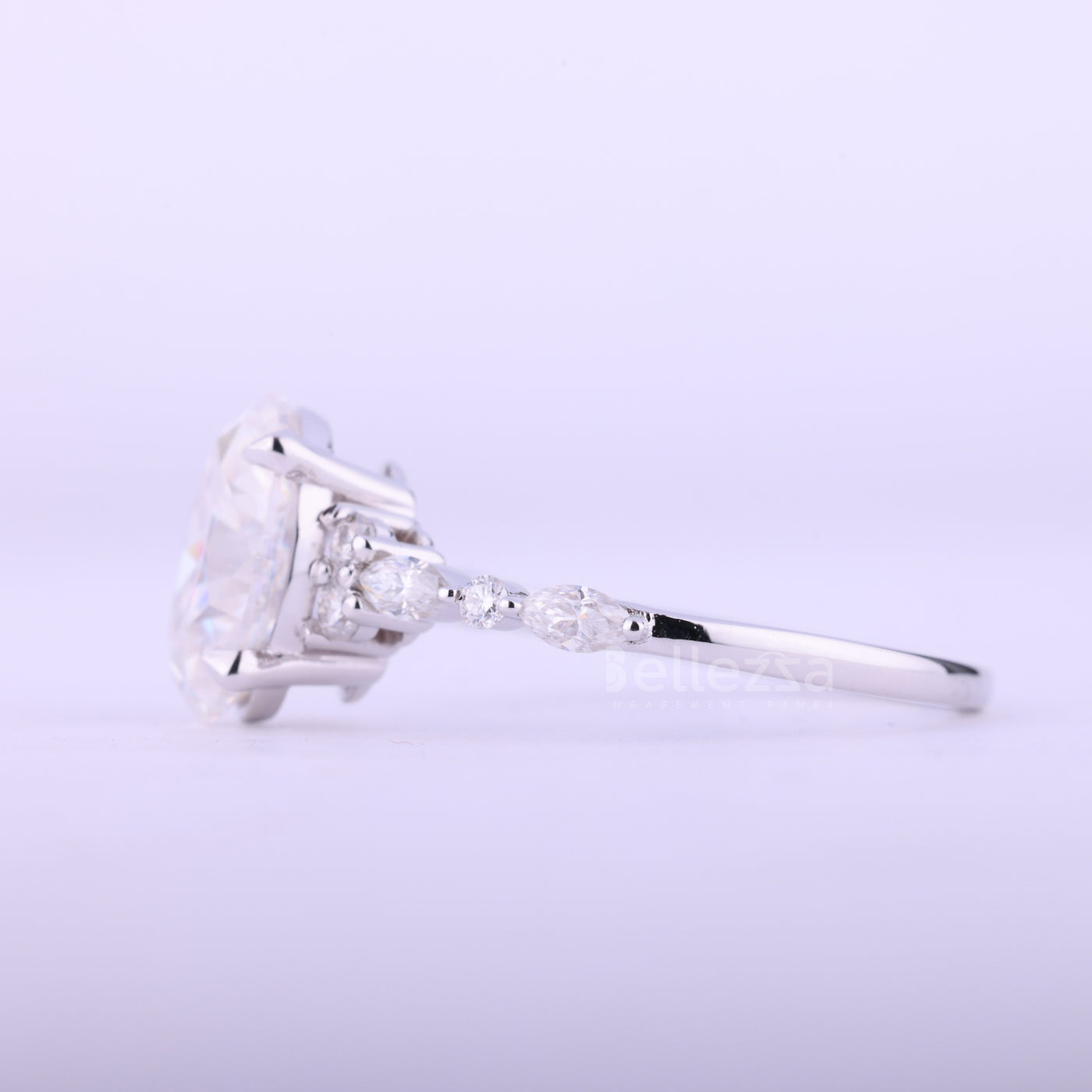 1.50CT Oval Cut Cluster Diamond Moissanite Engagement Ring