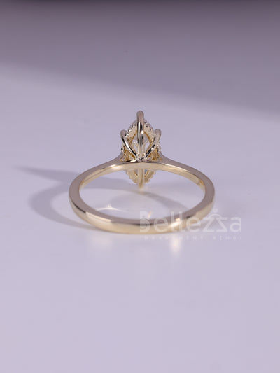 2.0CT Marquise Cut Solitaire Moissanite Engagement Ring