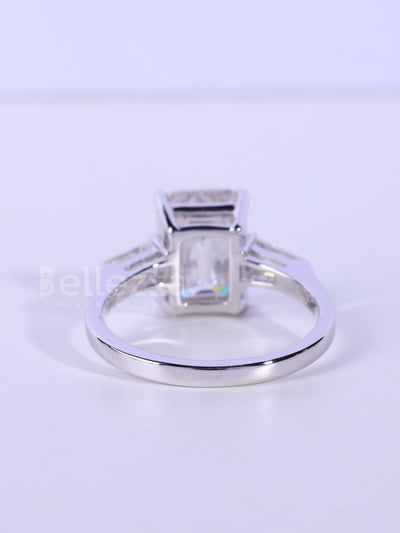 2.0CT-3.0CT Emerald Cut Three Stone Engagement Ring