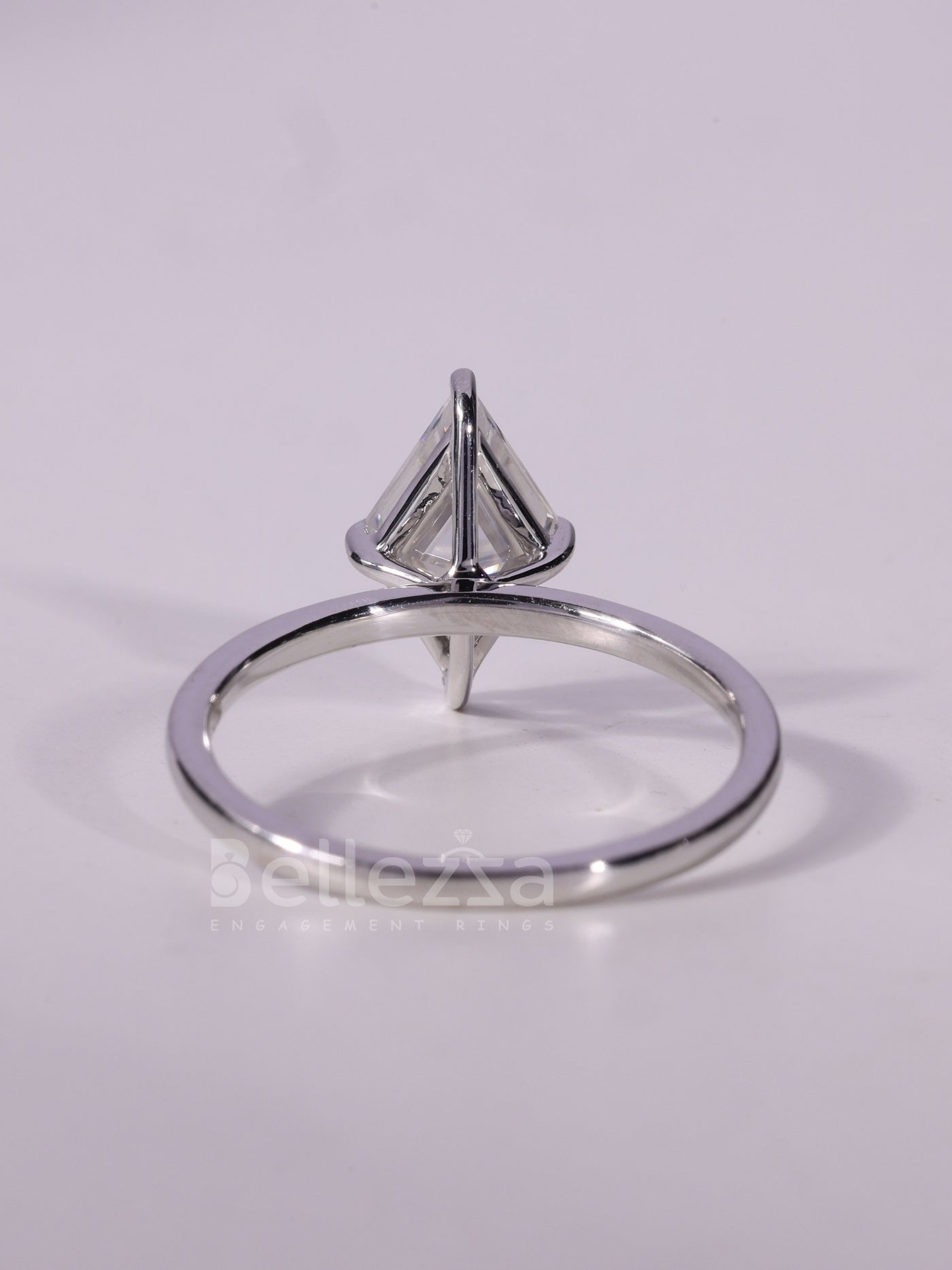 1.0CT Kite Cut Diamond Solitaire Moissanite Engagement Ring