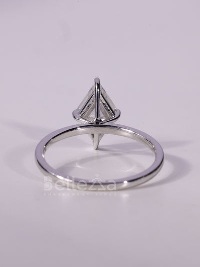 1.0CT Kite Cut Diamond Solitaire Moissanite Engagement Ring