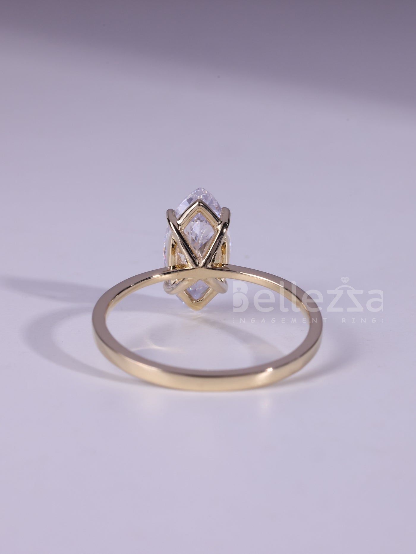 2.0CT Marquise Cut Solitaire Moissanite Engagement Ring