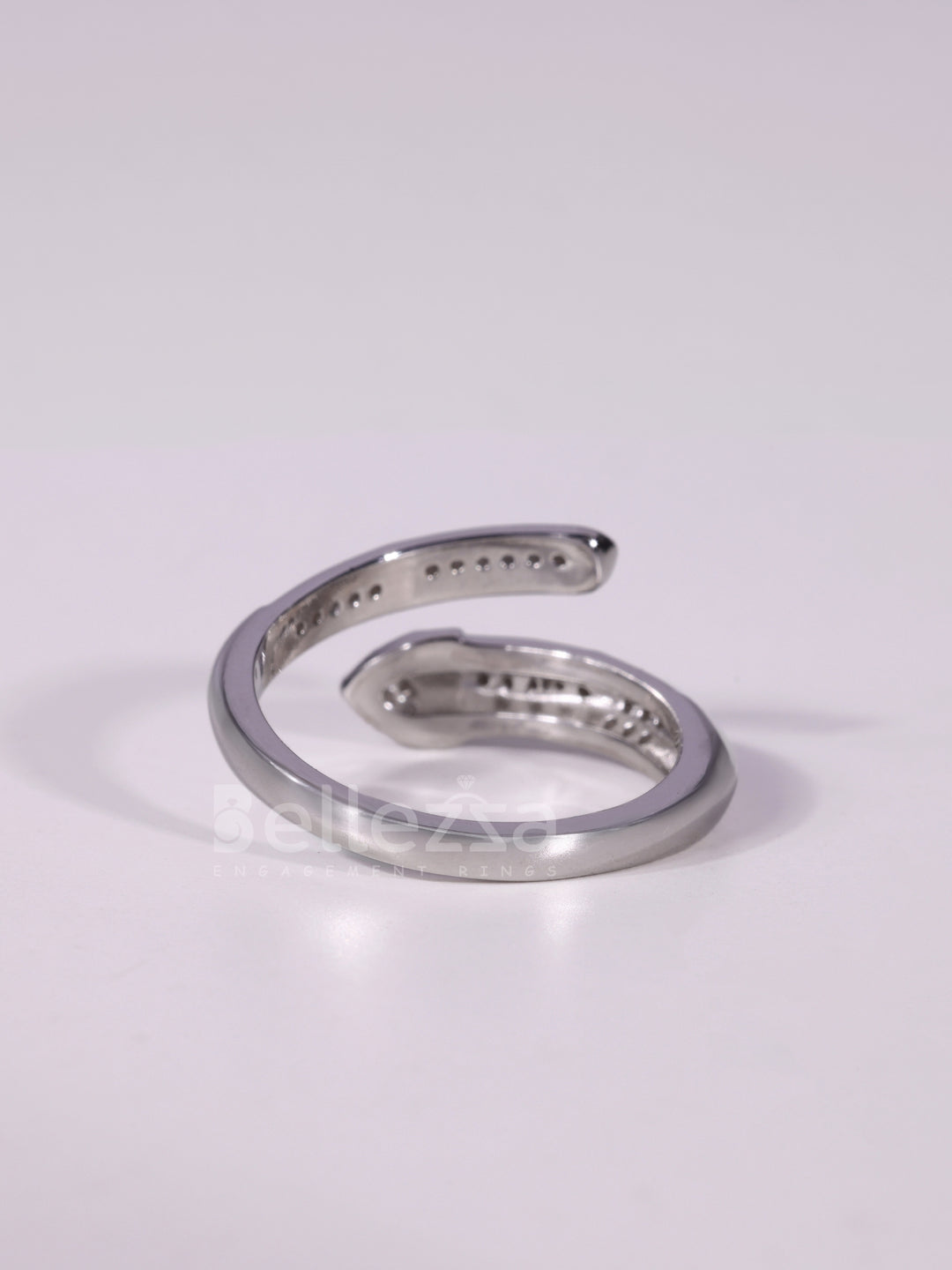 0.60TCW Round Cut Unique Style Bypass Shank Wedding Band