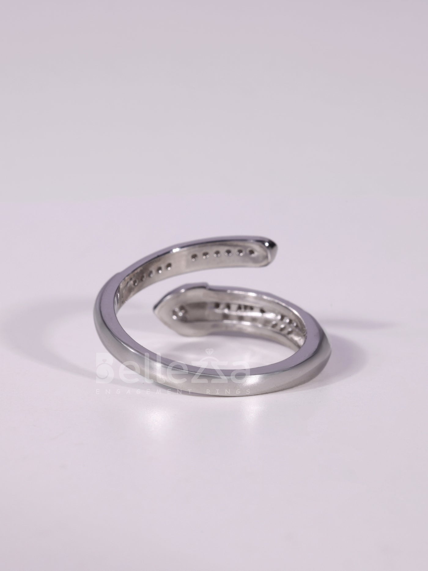 0.60TCW Round Cut Unique Style Bypass Shank Wedding Band