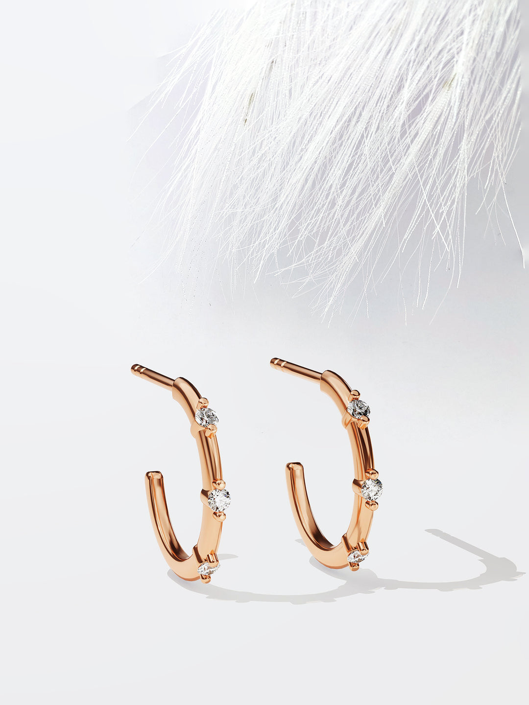 Round Cut Moissanite Huggies Diamond Earrings For Women