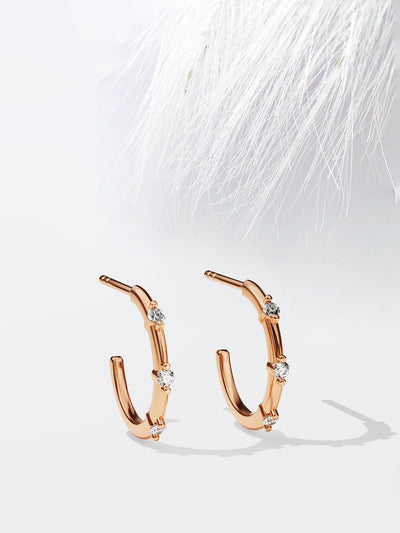 Round Cut Moissanite Huggies Diamond Earrings For Women