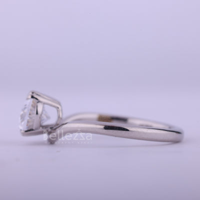 1.50CT East-West Oval Cut Curved Moissanite Engagement Ring