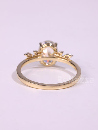 1.50CT Oval Cut Diamond Cluster Moissanite Engagement Ring