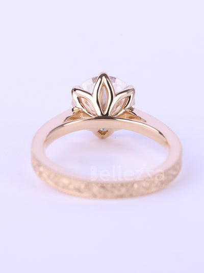 1.0CT-2.0CT Round Cut Diamond Vintage Solitaire Engagement Ring