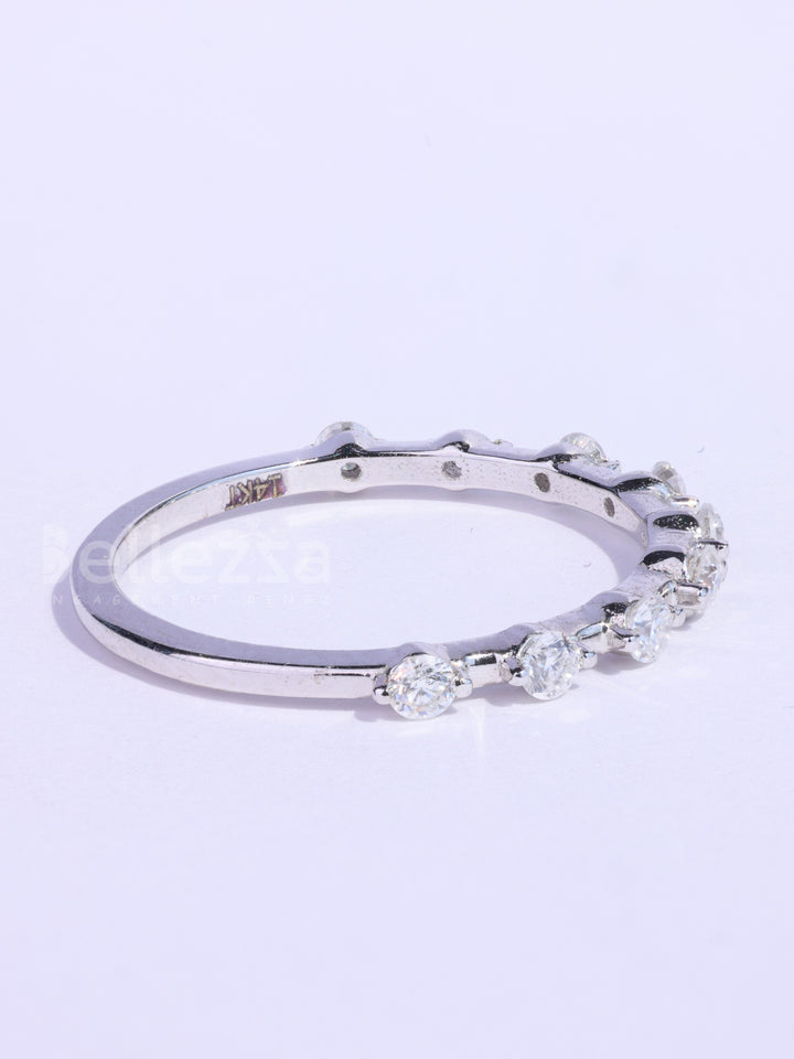 Round Cut Petite Pave Setting Moissanite Wedding Band