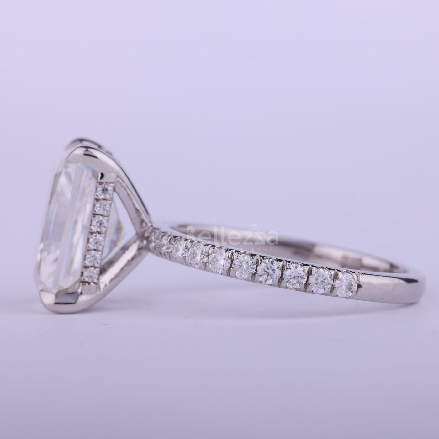 1.50CT Radiant Cut Diamond Pave Setting Engagement Ring