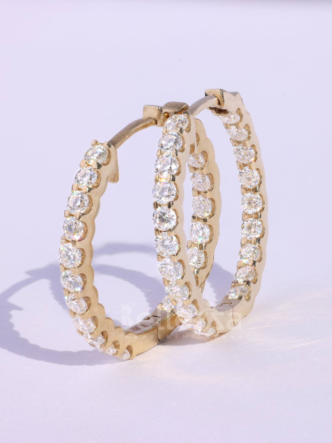 1.20TCW Round Diamond Party Wear Moissanite Hoops Earrings