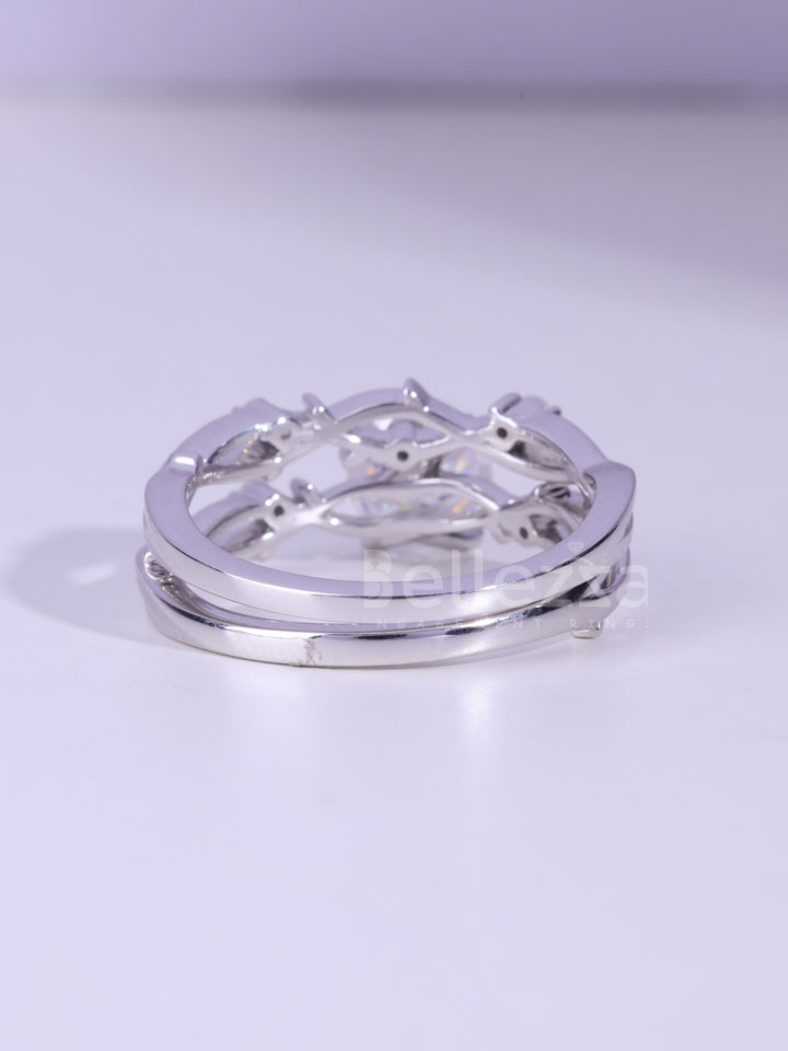 1.0CT Round Cut Diamond Nature Inspired Bridal Ring Set