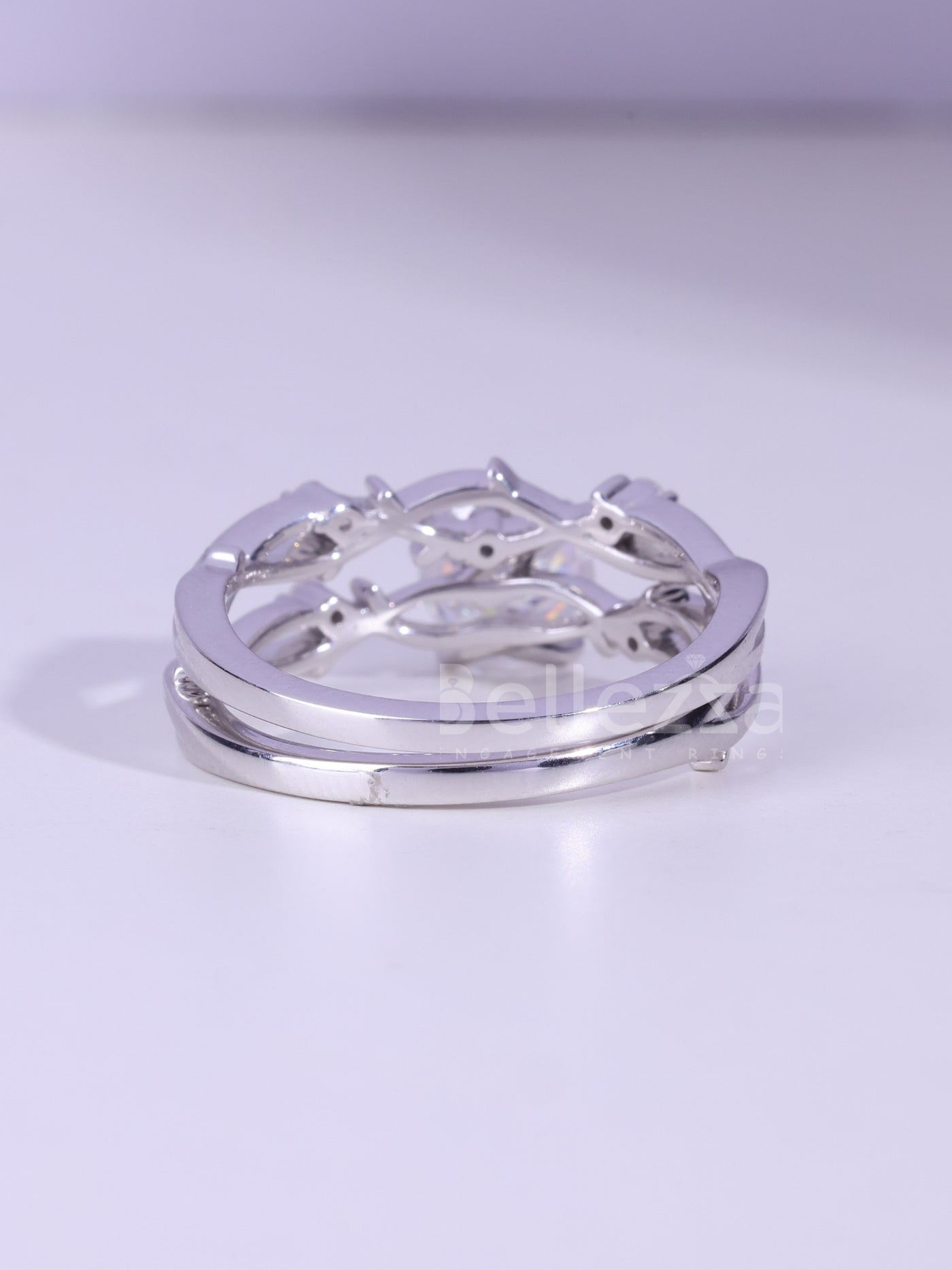 1.0CT Round Cut Diamond Nature Inspired Bridal Ring Set