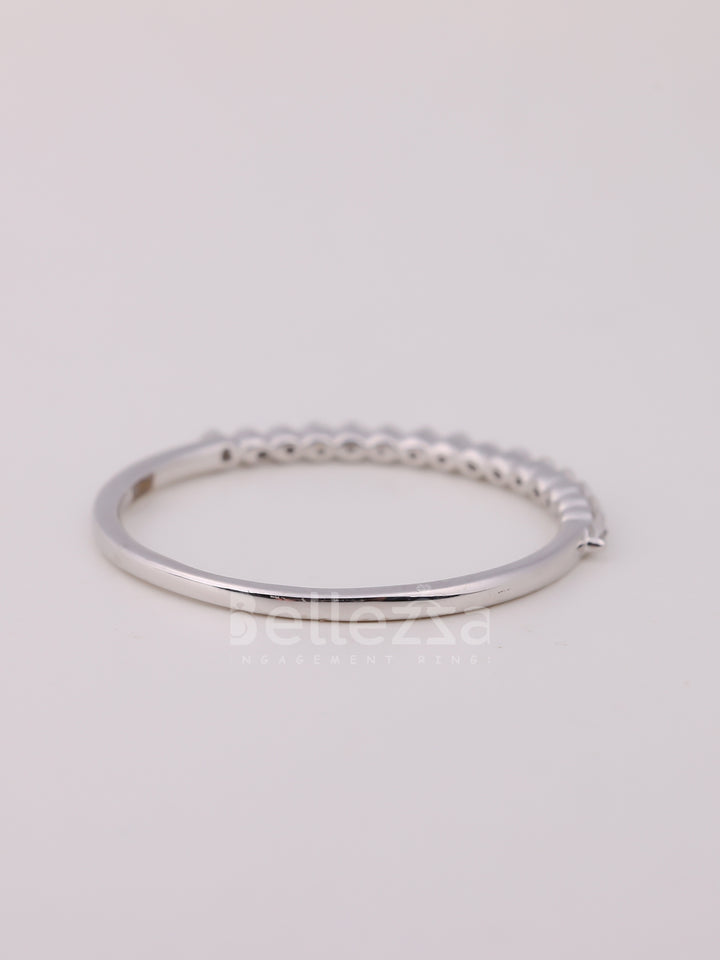 Round Cut Diamond Half Eternity Wedding Band For Her