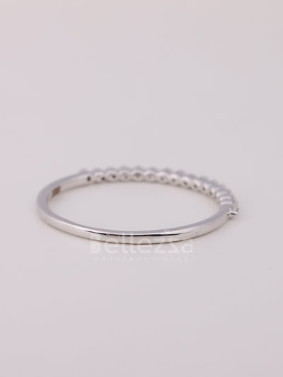 Round Cut Diamond Half Eternity Wedding Band For Her