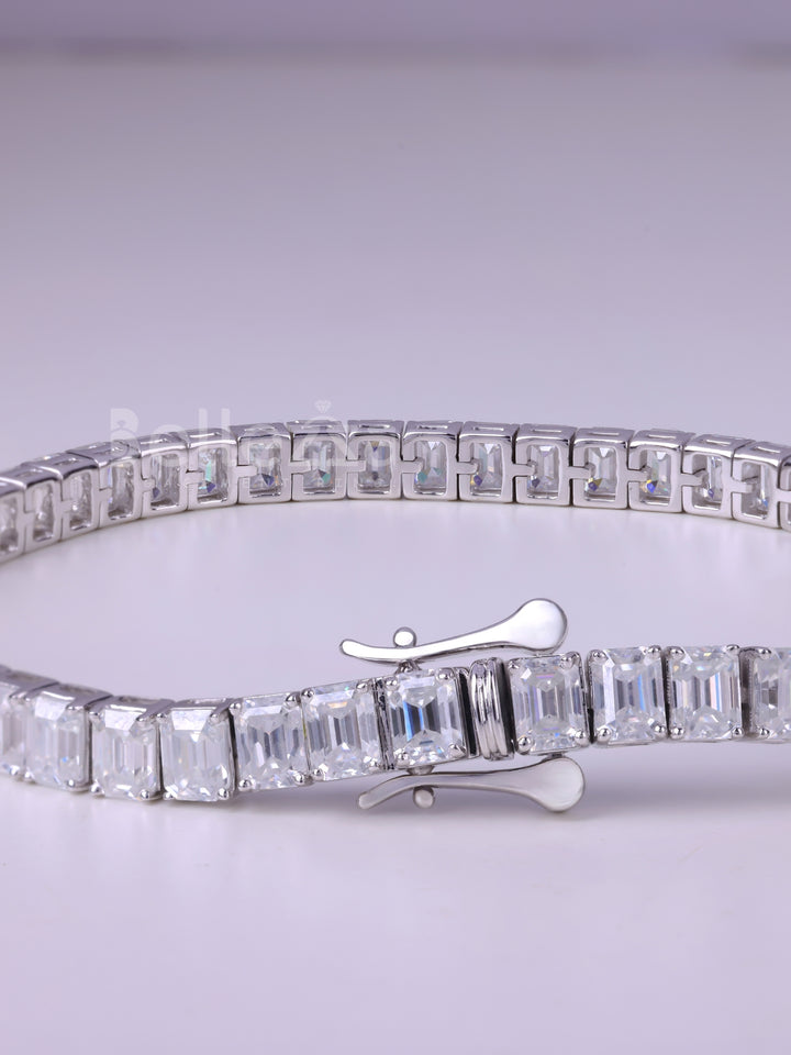 Emerald Cut Diamond Moissanite Tennis Bracelet