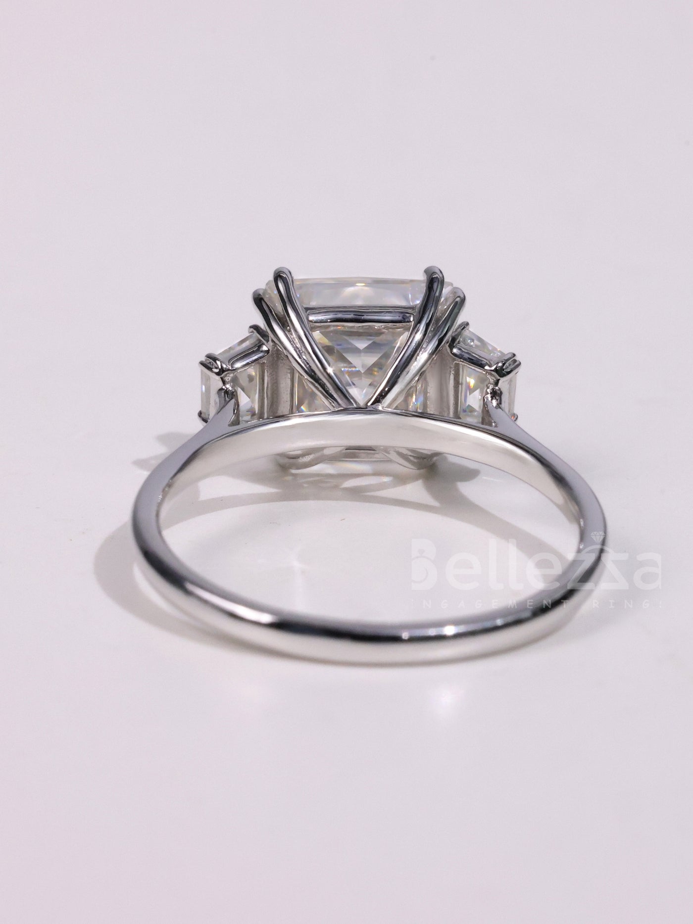 2.0CT Princess Cut Diamond Three Stone Engagement Ring