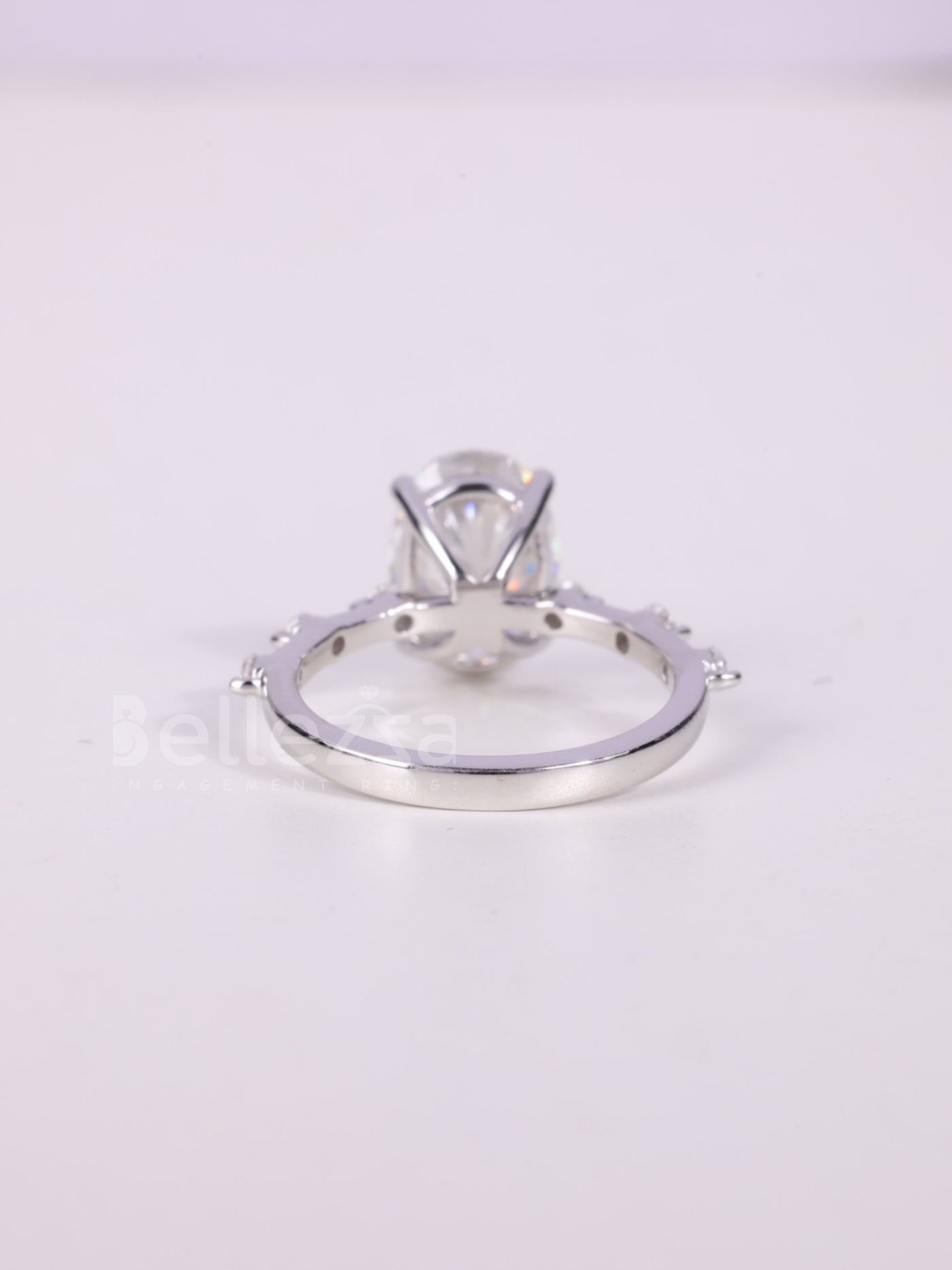 1.50CT-2.50CT Oval Cut Diamond Petite Pave Engagement Ring