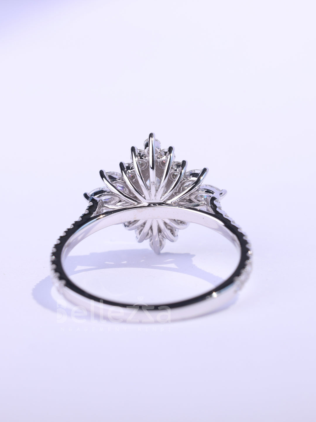 1.0CT-2.0CT Marquise cut Cluster Diamond Moissanite Engagement Ring