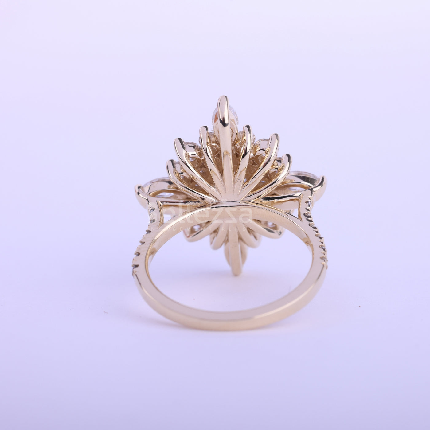 1.0CT Oval Cut Halo Cluster Diamond Moissanite Engagement Ring