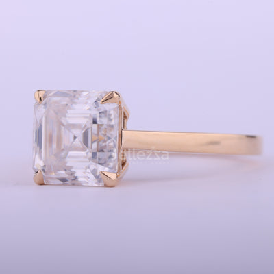 1.50CT Asscher Cut Solitaire Moissanite Engagement Ring