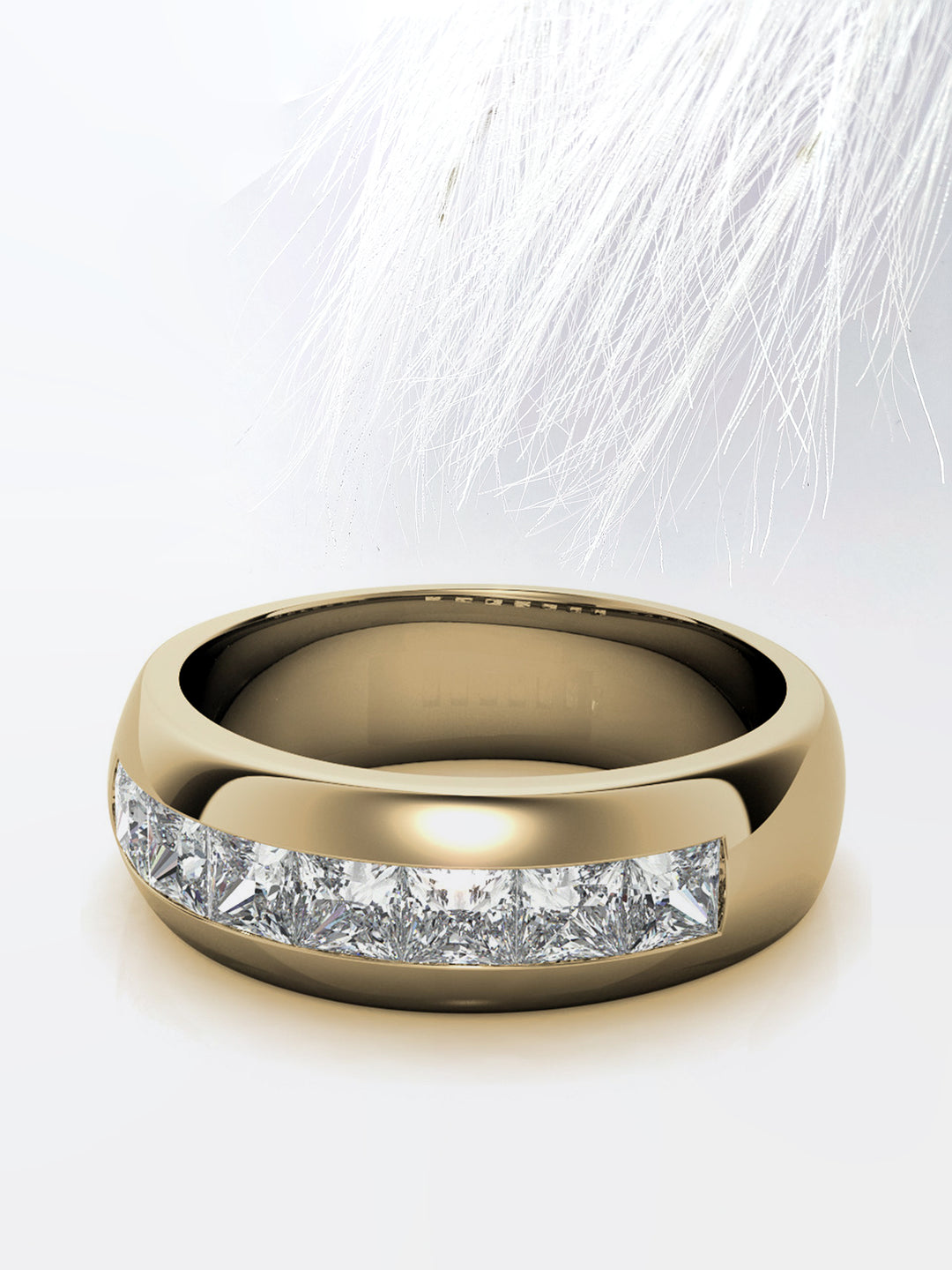 Princess Cut Channel Moissanite Men's Diamond Wedding Band