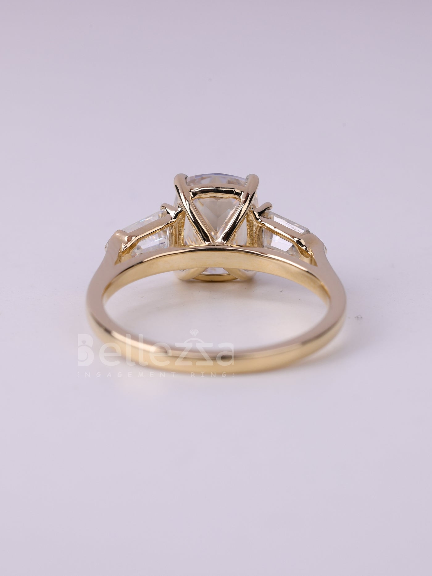 1.50CT Elongated Cushion Cut Three Stone Engagement Ring