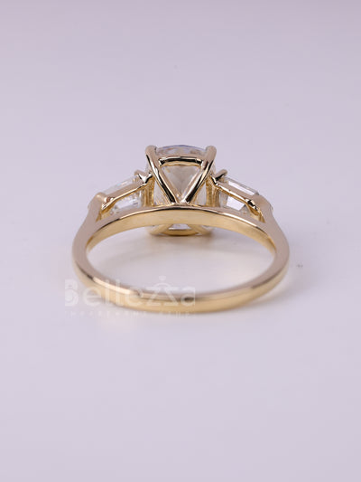 1.50CT Elongated Cushion Cut Three Stone Engagement Ring