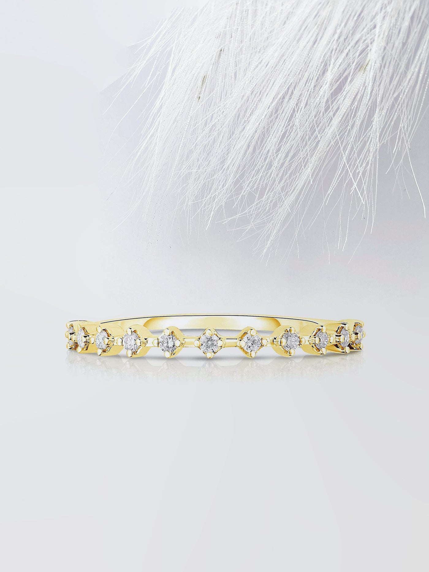 Round Cut Half Eternity Diamond Wedding Band For Women