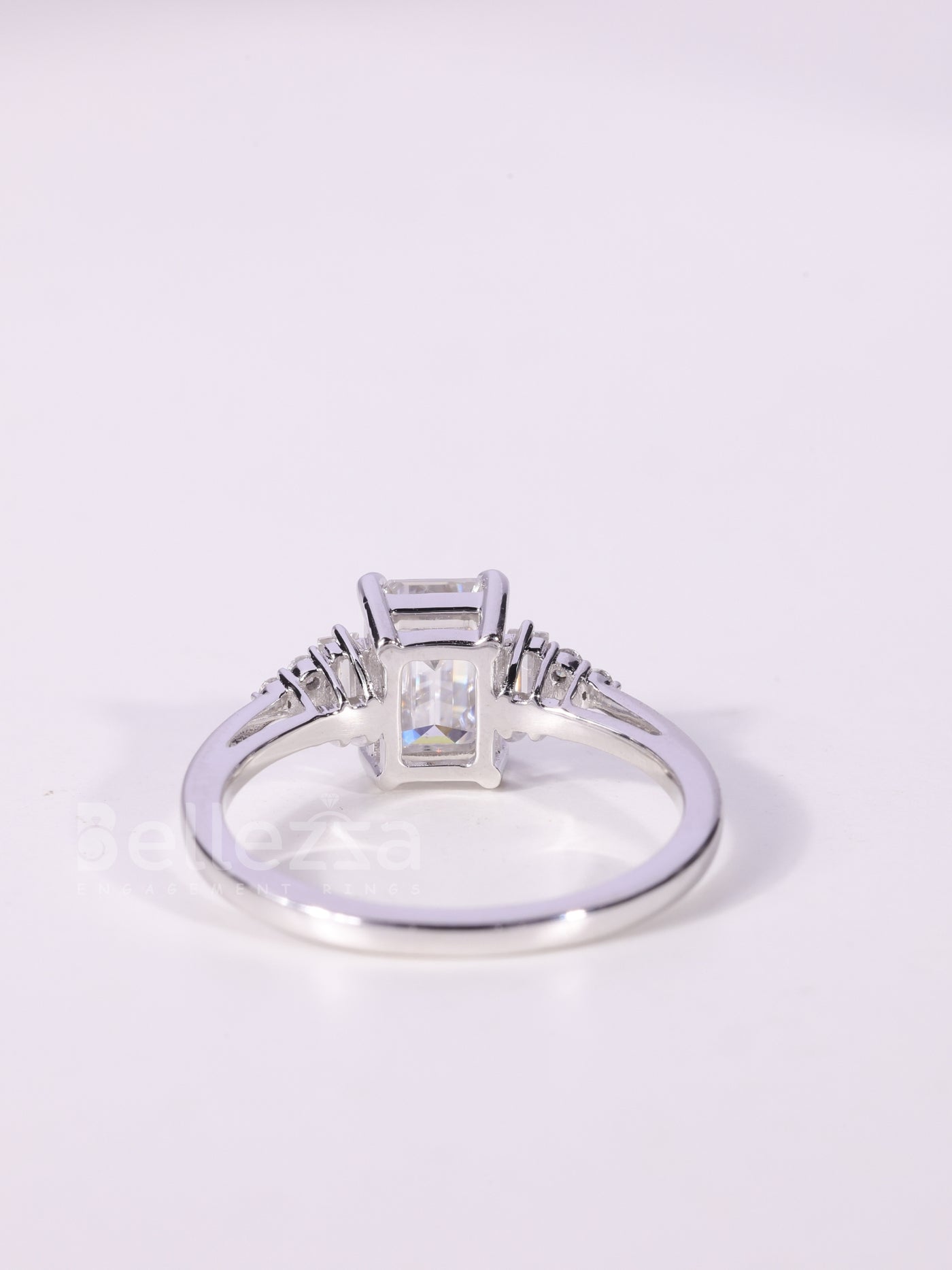 1.0CT-2.0CT Emerald Cut Cluster Diamond Engagement Ring