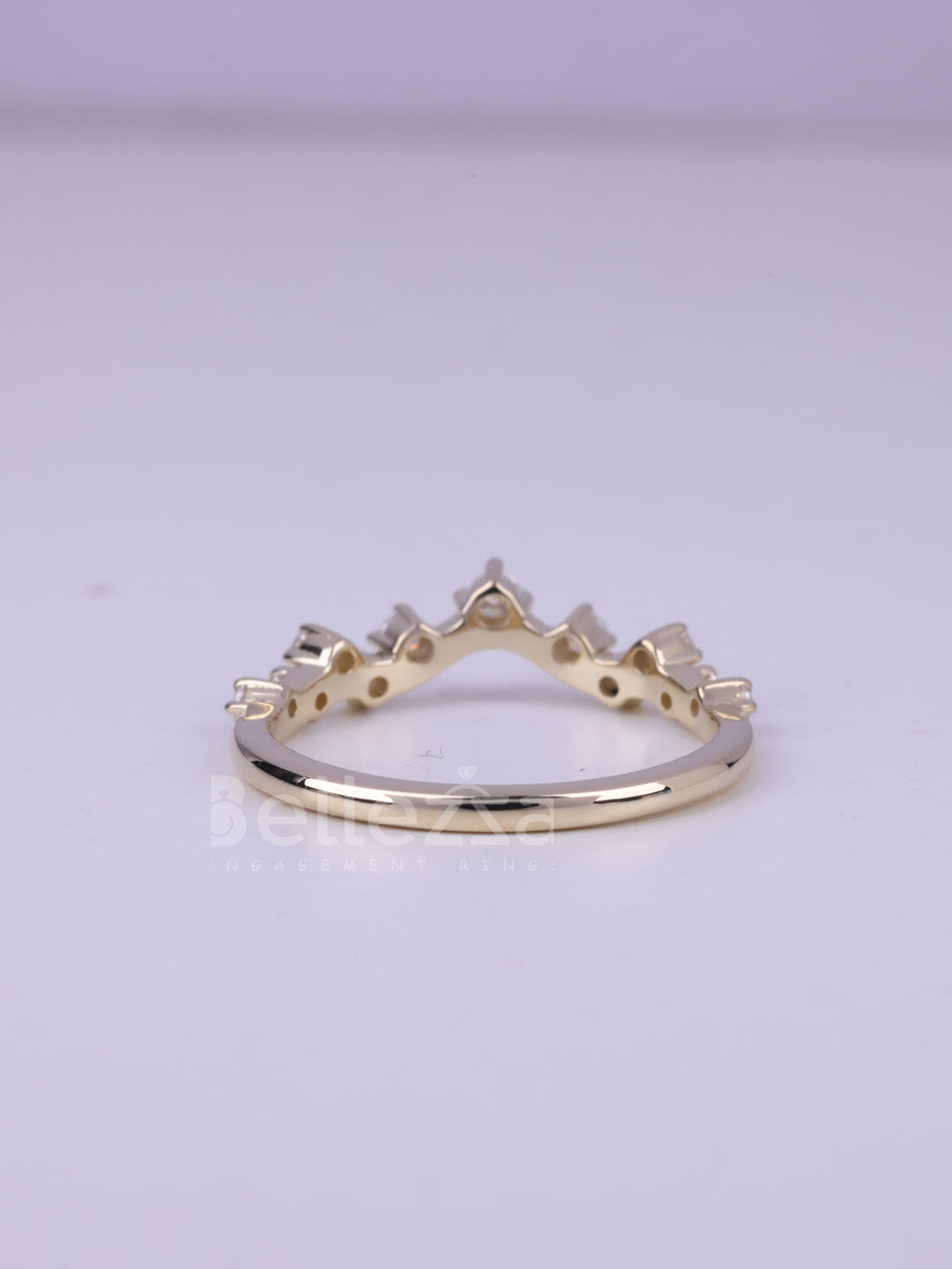 Round Cut Cluster Moissanite Wedding Band For Her