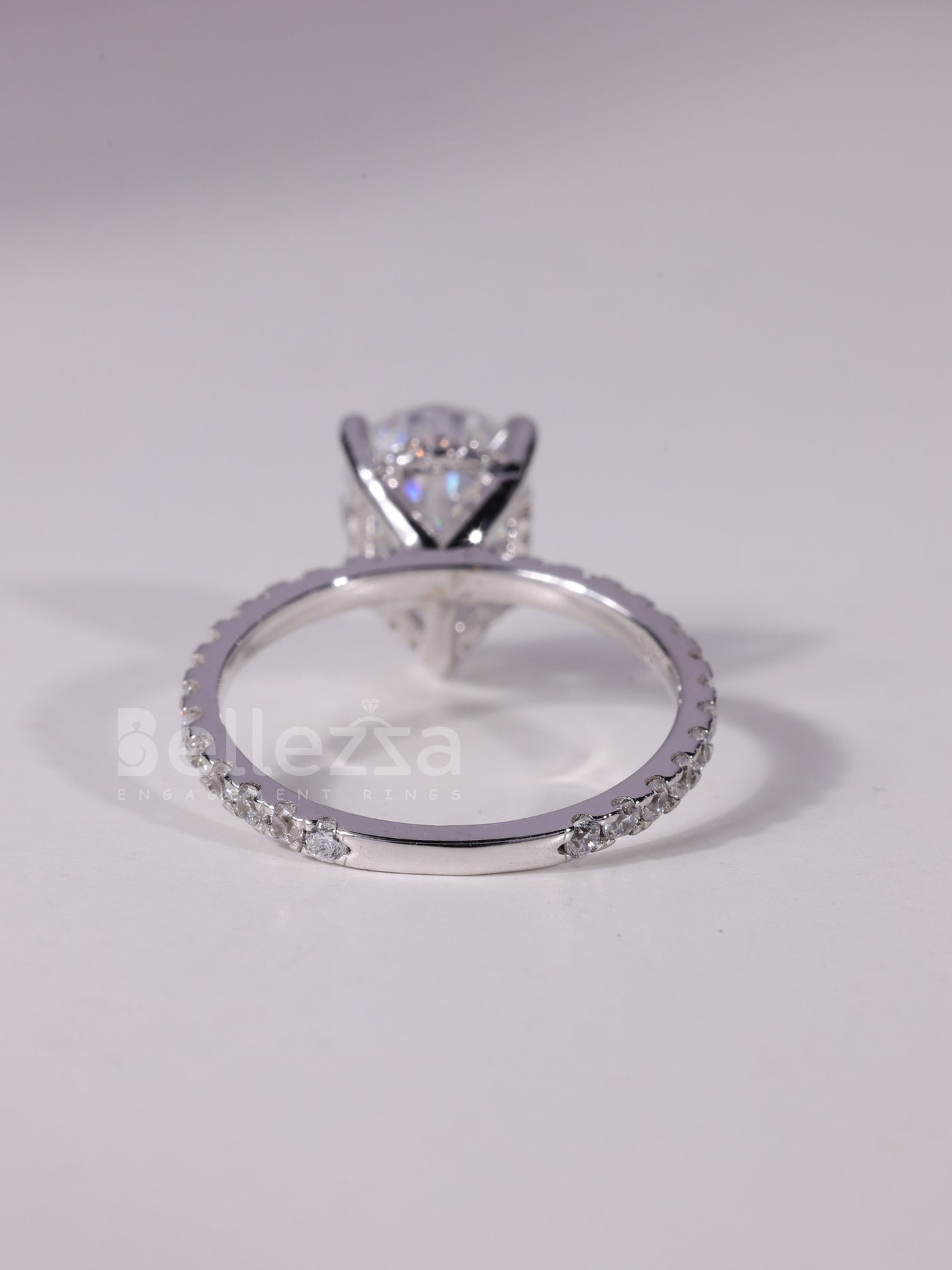1.0CT-3.0CT Pear Cut Diamond Pave Setting Engagement Ring