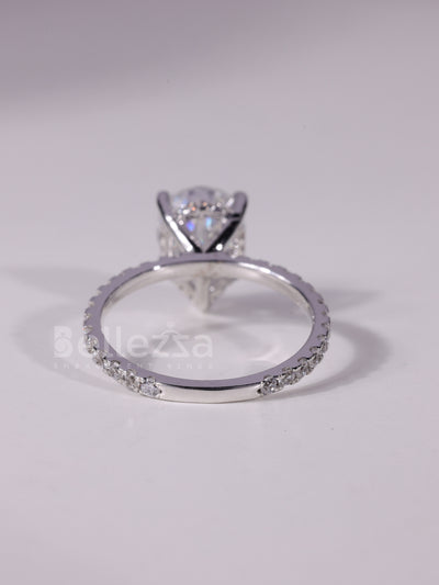 1.0CT-3.0CT Pear Cut Diamond Pave Setting Engagement Ring
