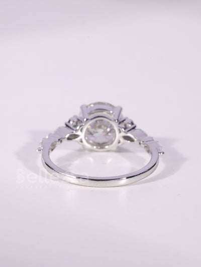 1.0CT-2.0CT Round Brilliant Cut Cluster Diamodn Engagement Ring