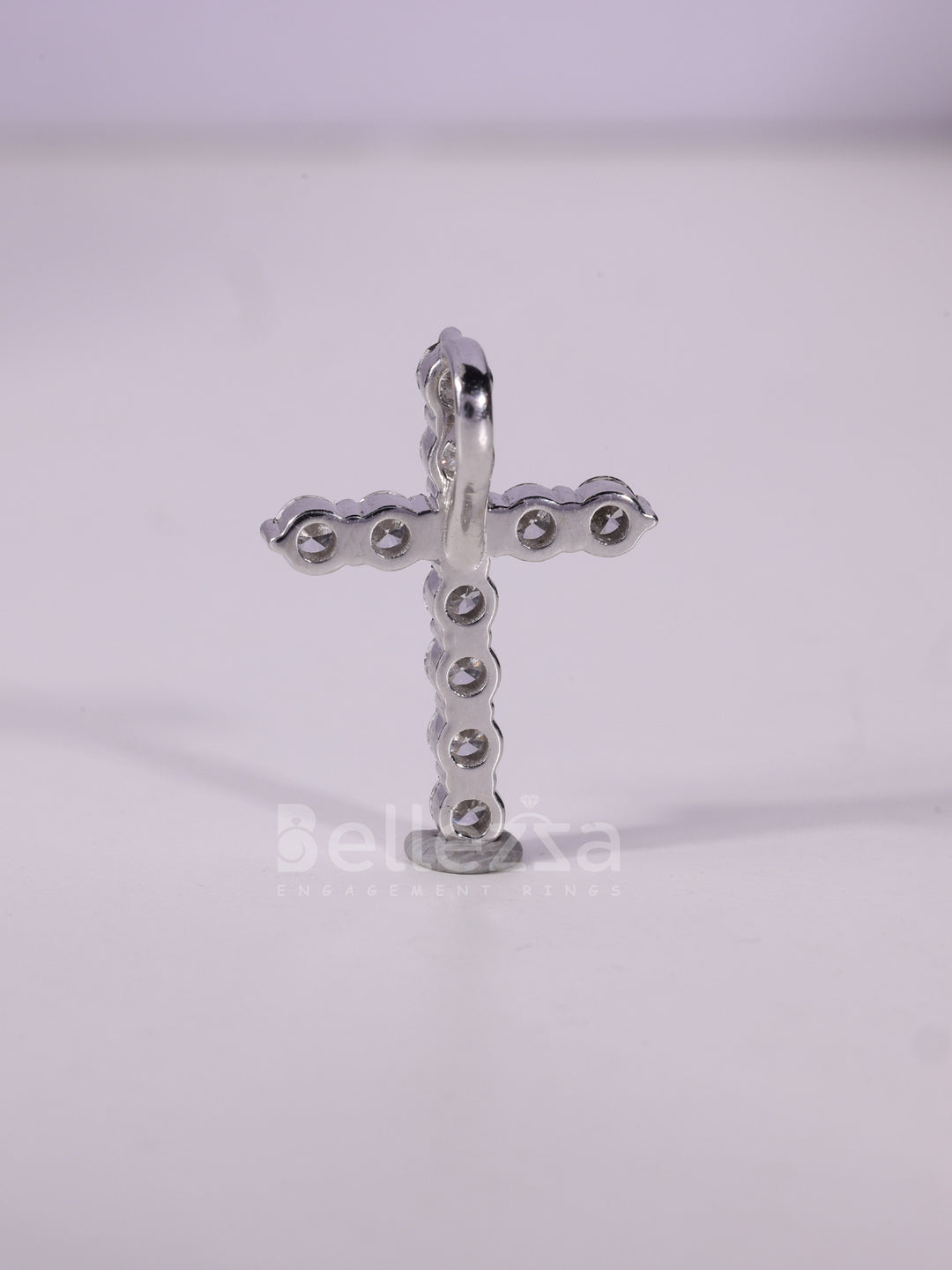 Round Cut Diamond Cross Pendant Necklace For Her