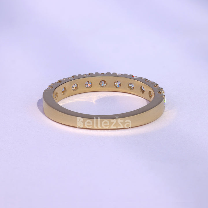 Round Cut Half Eternity Wedding Band For Her - Ready To Ship