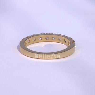 Round Cut Half Eternity Wedding Band For Her - Ready To Ship