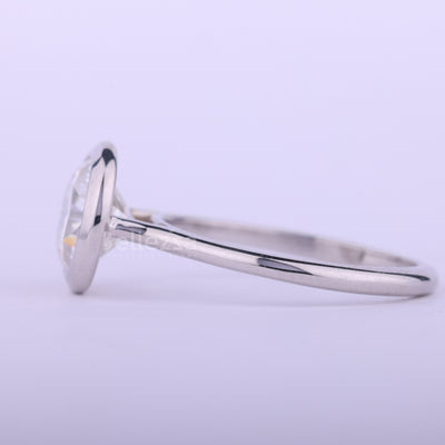 1.50CT Round Cut Bezel Setting Moissanite Engagement Ring