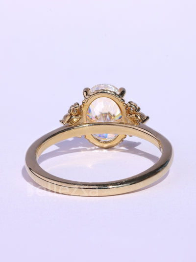 1.50CT Oval Cut Cluster Diamond Moissanite Engagement Ring