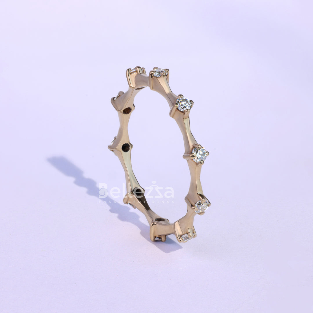 Round Diamond Full Eternity Petite Pave Wedding Band - Ready To Ship