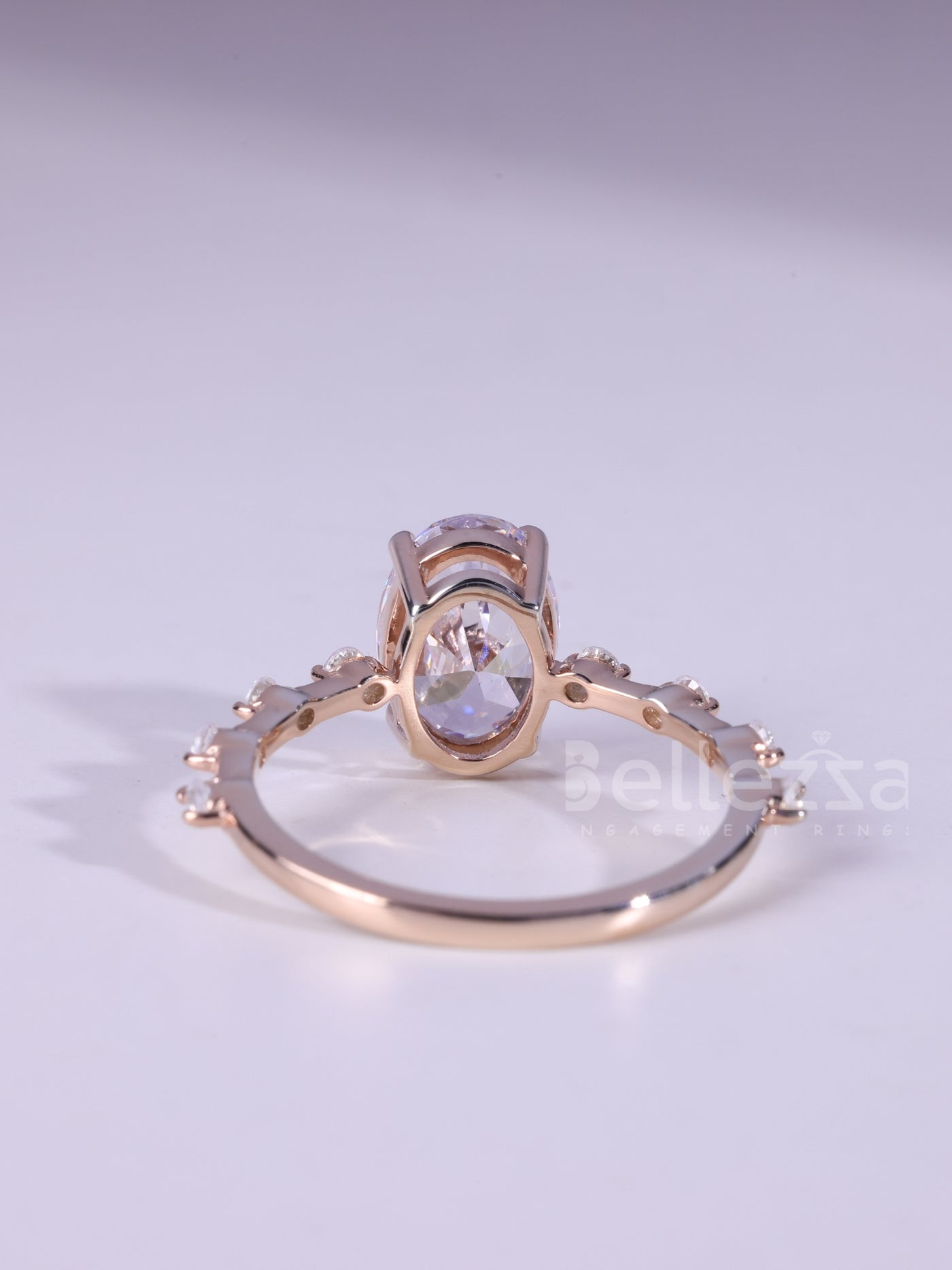 1.20CT Oval Cut Diamond Dainty Pave Setting Moissanite Engagement Ring