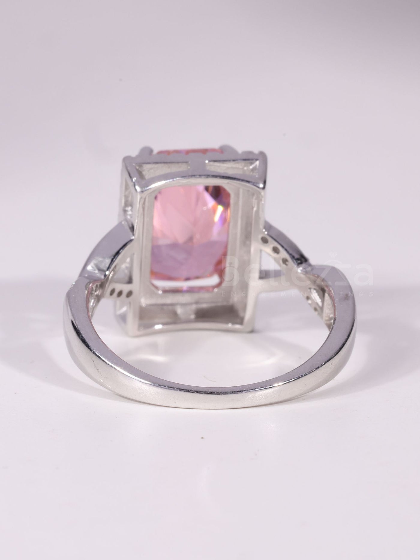 2.00CT-3.0CT Radiant Cut Orangy Pink Diamond Engagement Ring