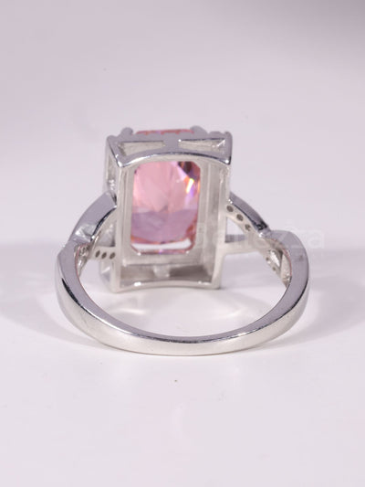 2.00CT-3.0CT Radiant Cut Orangy Pink Diamond Engagement Ring