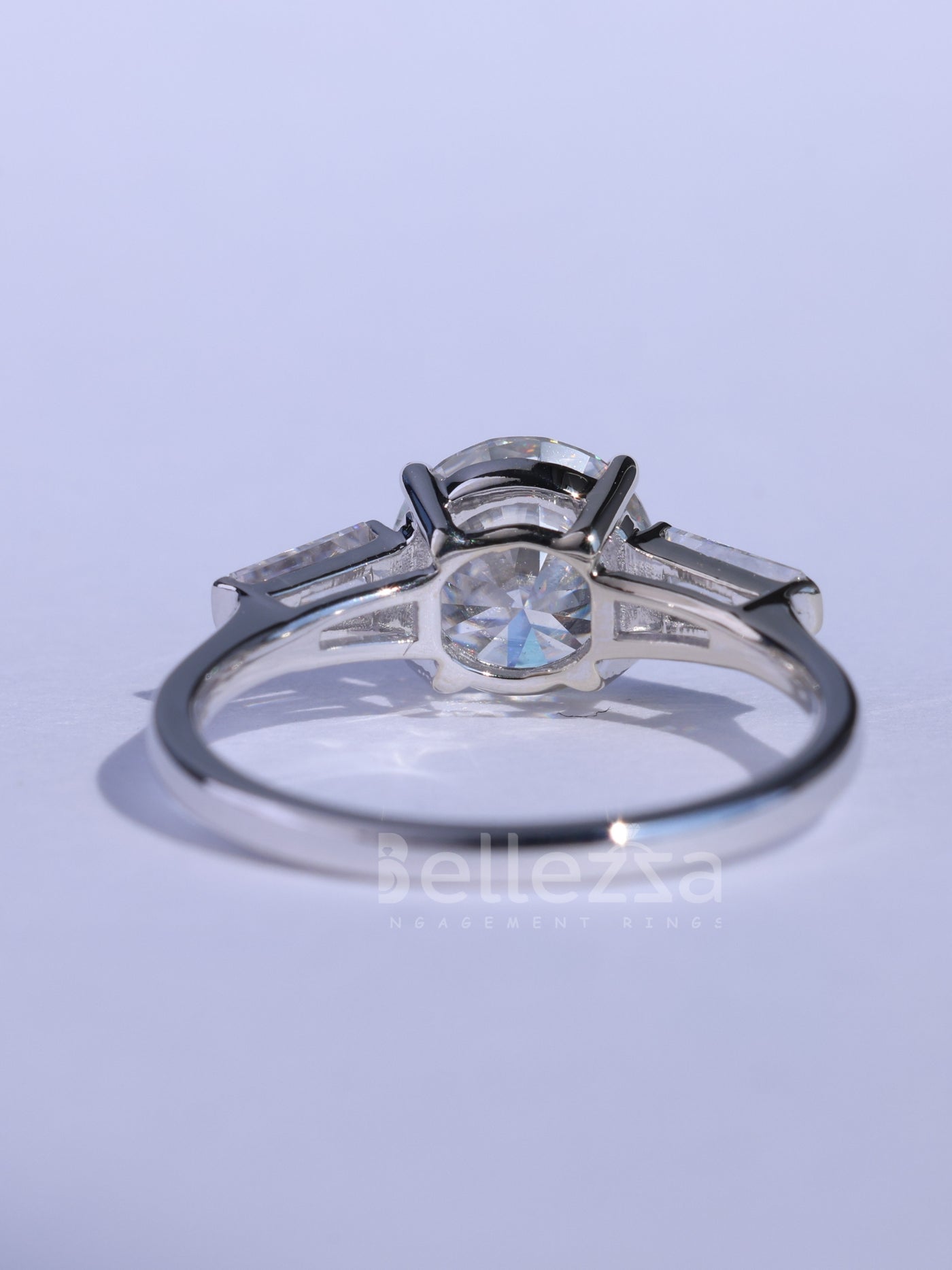 1.50CT Round Cut Three Stone Moissanite Engagement Ring