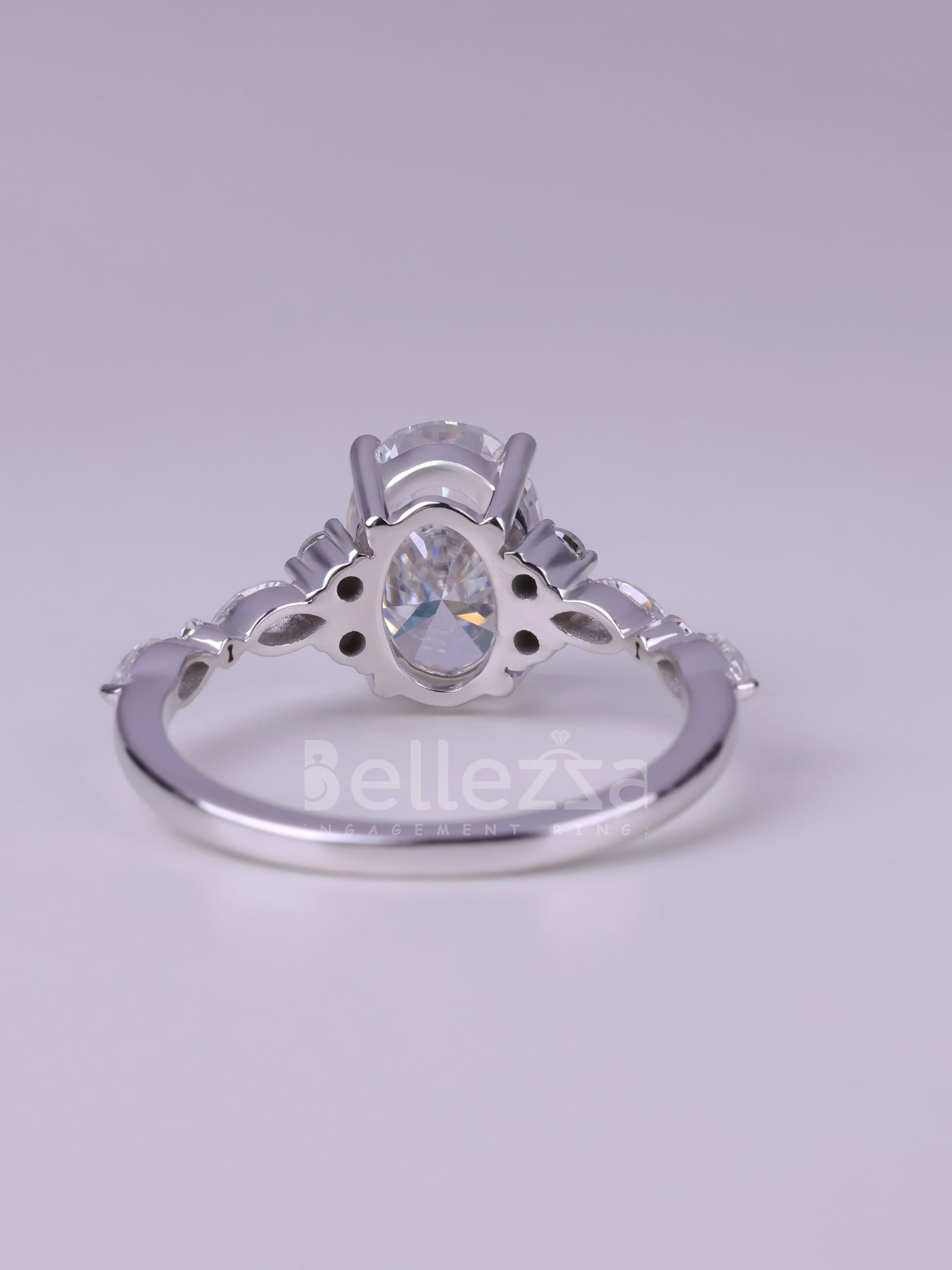 2.50CT Oval Cut Cluster Diamond Moissanite Engagement Ring