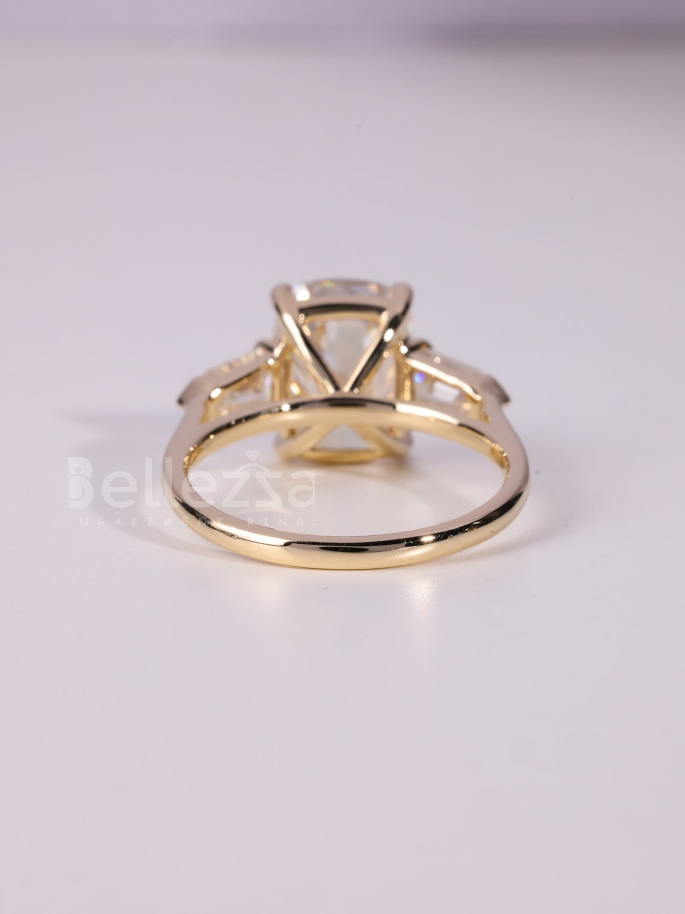 2.50CT-3.50CT Elongated Cushion Cut Three Stone Engagement Ring