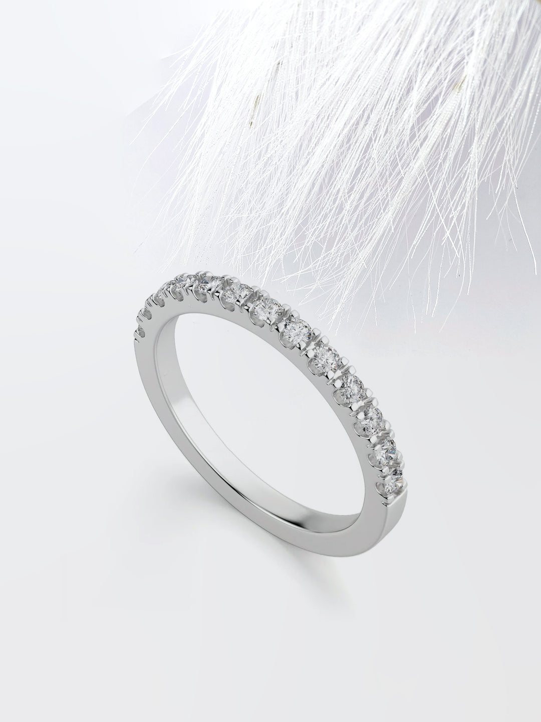 Round  Cut Half Eternity Wedding Band For Her